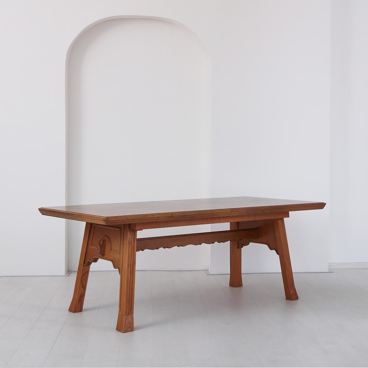 Ludvig Sturm pour Inrednings-Kompaniet AB, grande table de salle à manger moderne suédoise, chêne, Suède, vers 1948.

Exceptionnelle et rare table de salle à manger moderne suédoise en chêne, conçue par Ludvig Sturm et fabriquée par