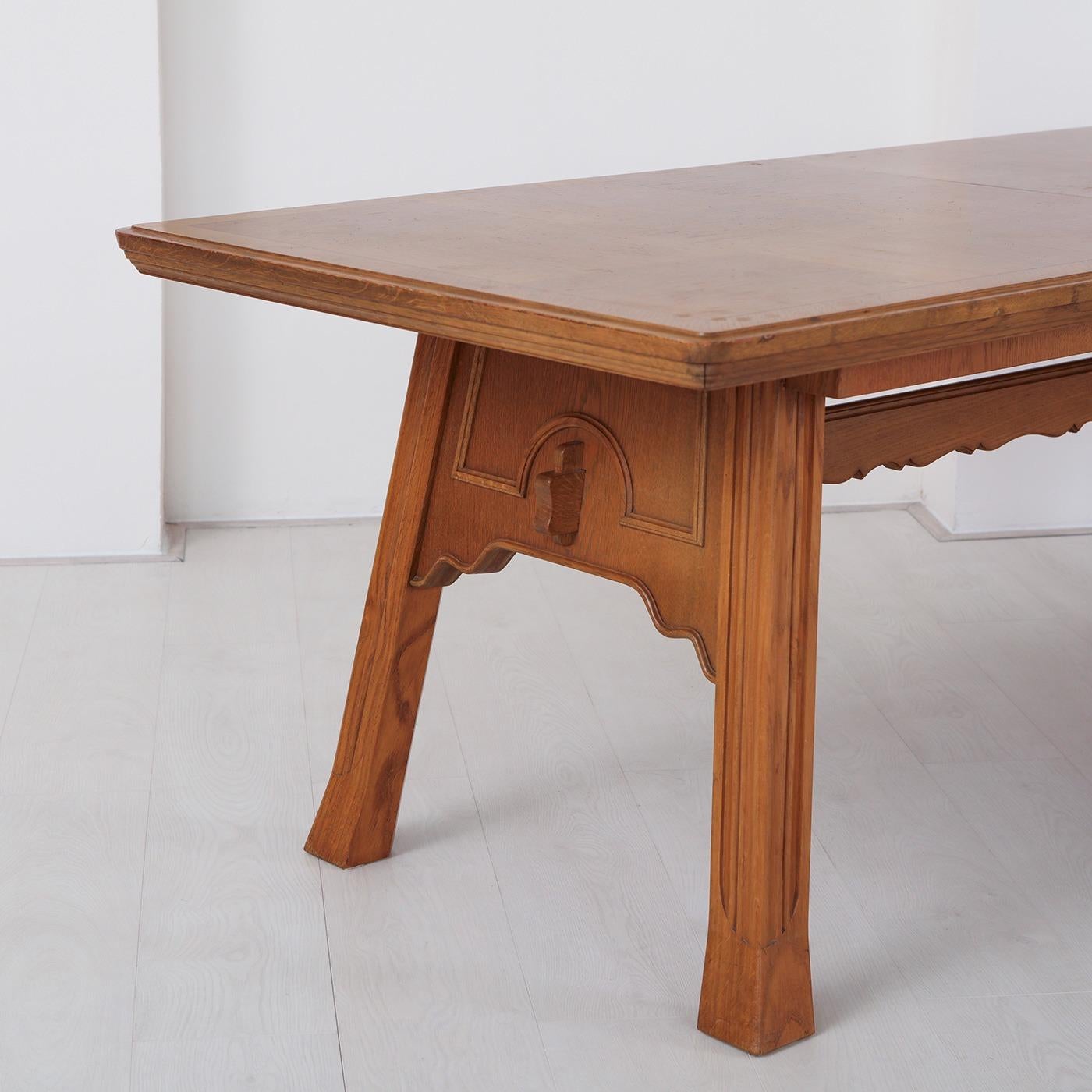 Scandinave moderne Grande table à manger extensible Ludvig Sturm en chêne, Suède, vers 1948 en vente