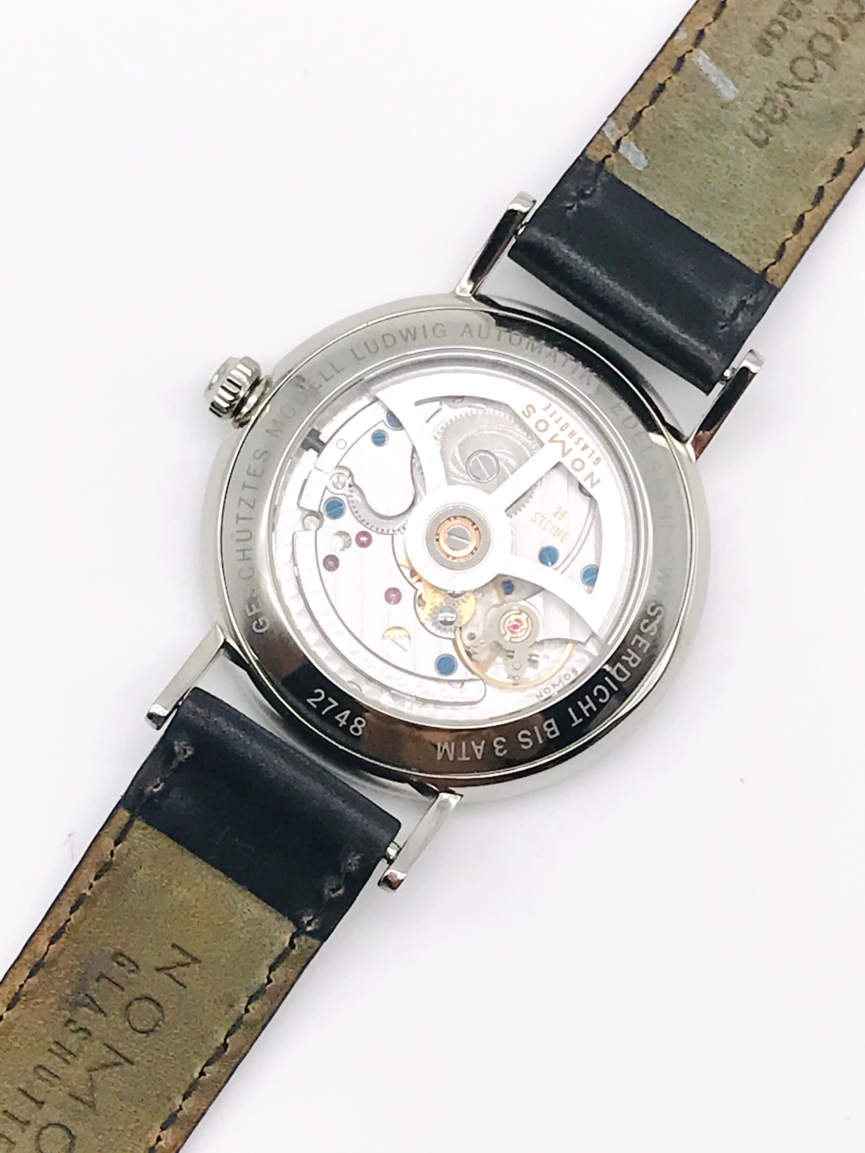 Contemporary Ludwig Automatique Watches Nomos Glashutte Epsilon Movement