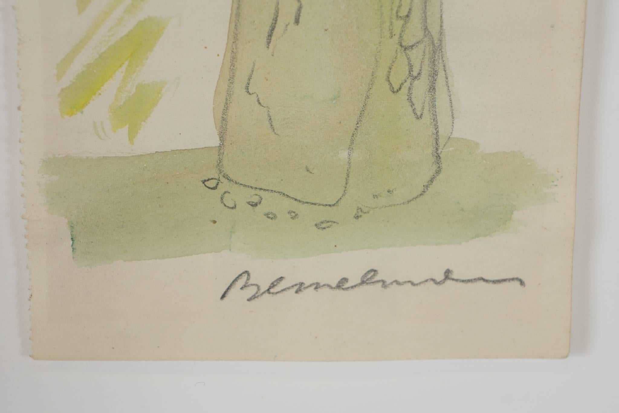 Mid-20th Century Ludwig Bemelmans Watercolor of an Oak Tree