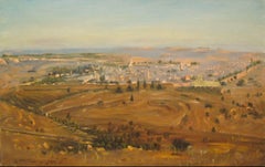 Jerusalem by Ludwig Blum, landscape painting, figurative art