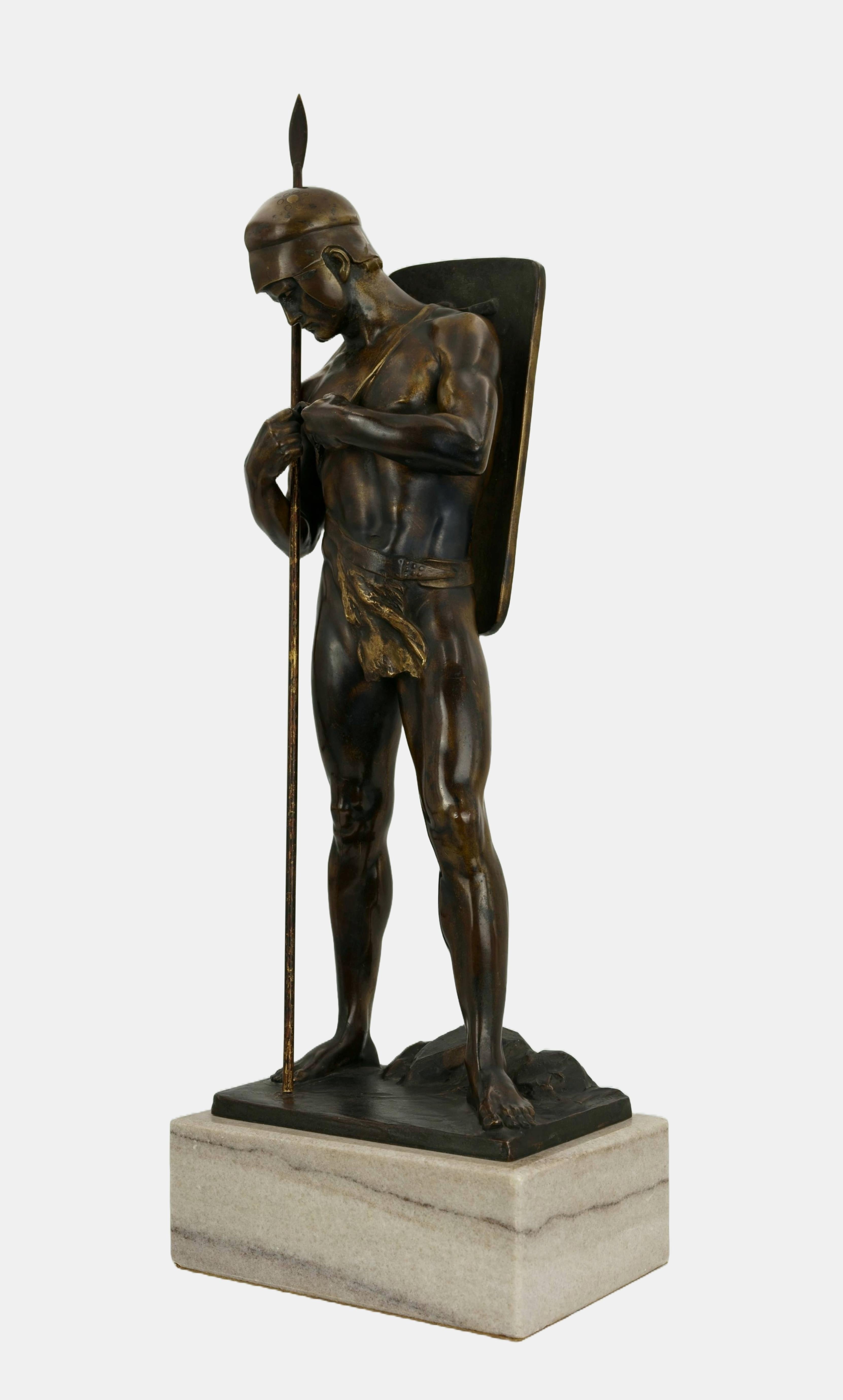 Combattente con la lancia / - Concentrazione del combattente - Sculpture di Ludwig Eisenberger