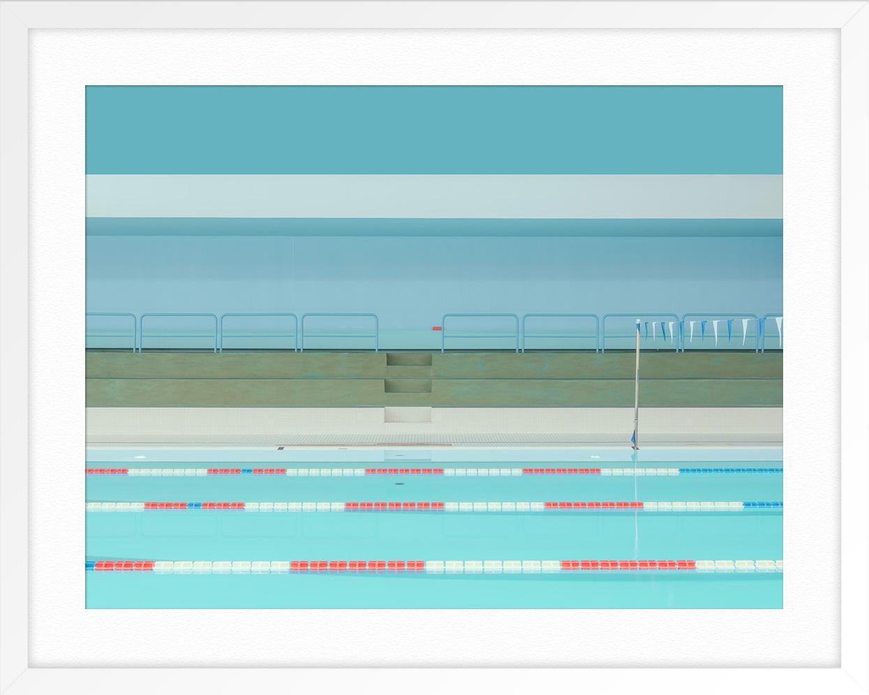 Paris Swimming Pool 1 - Blue Landscape Photograph by Ludwig Favre