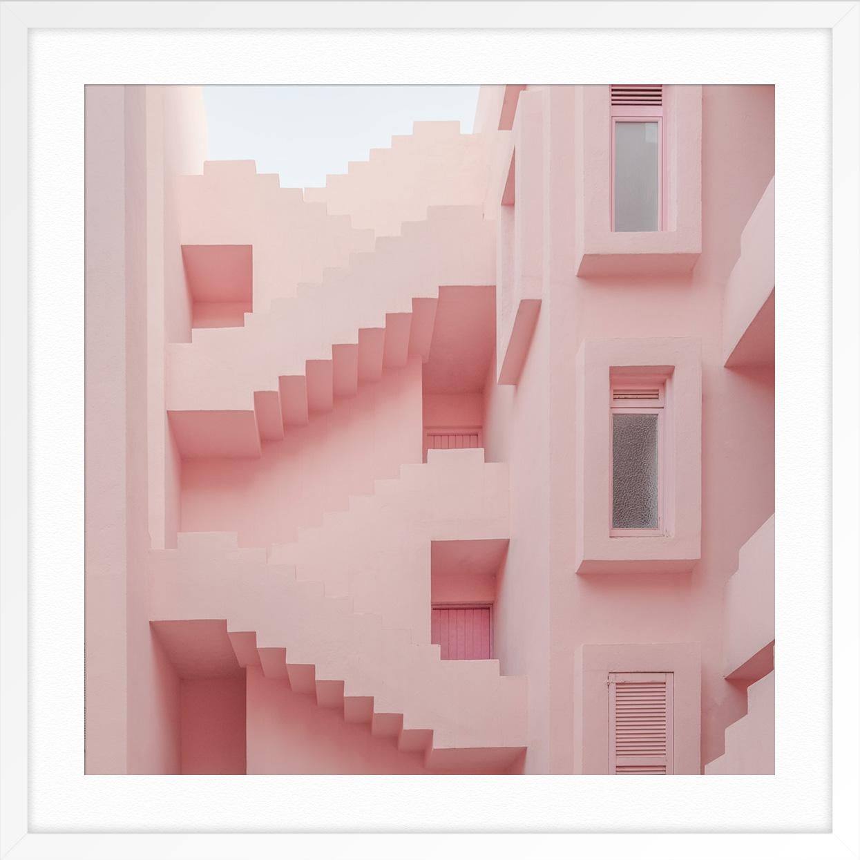 Pink Stairs - Beige Landscape Photograph by Ludwig Favre