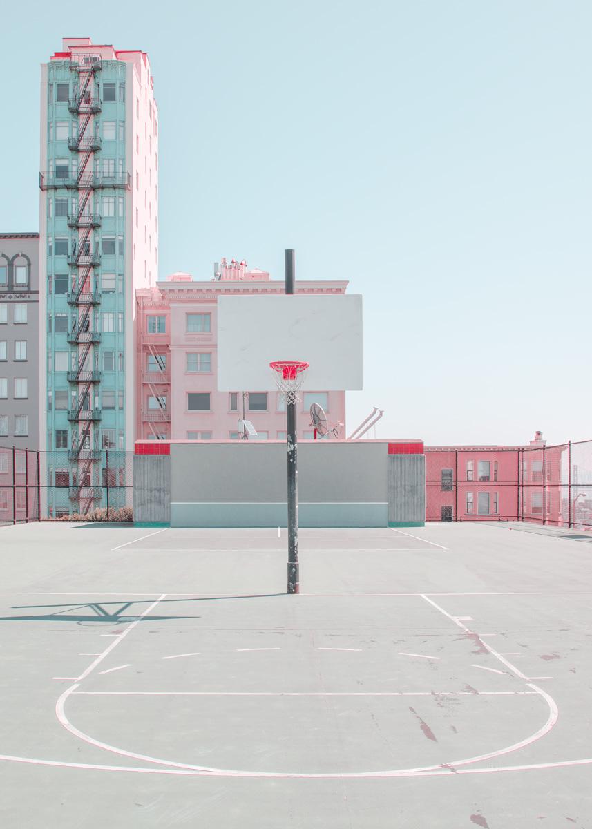 Ludwig Favre Color Photograph - San Francisco Pink Court