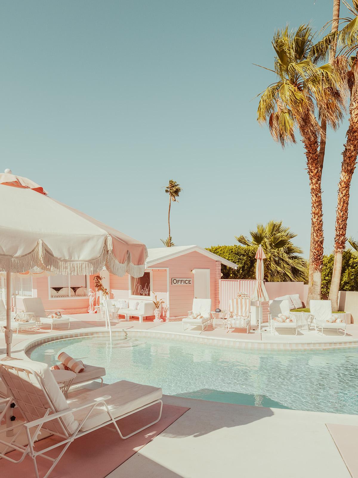 Ludwig Favre Landscape Photograph - The Pink Oasis Motel