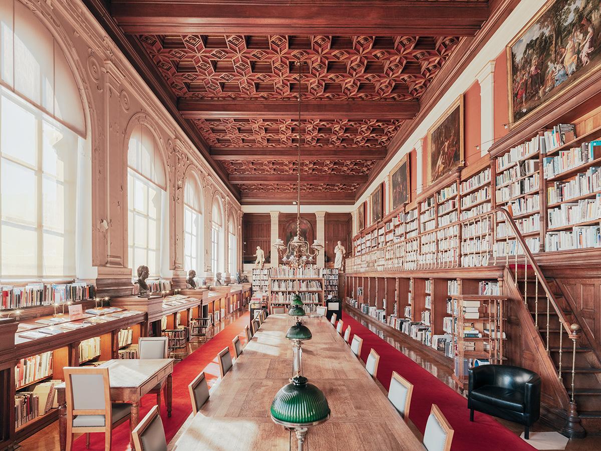 Interior Print de Ludwig Favre - Bibliotecas de Bellas Artes de París
