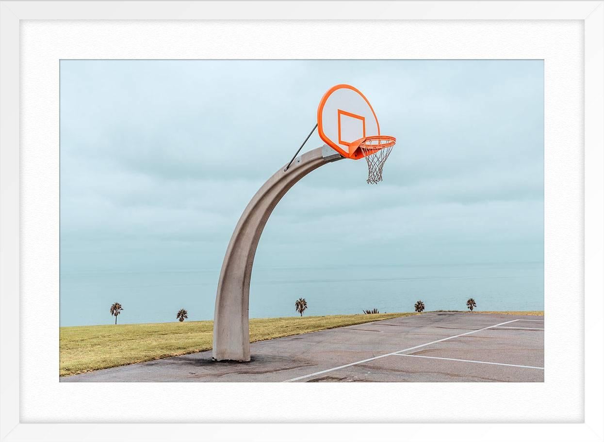 Los Angeles Basketball - Blue Landscape Print by Ludwig Favre