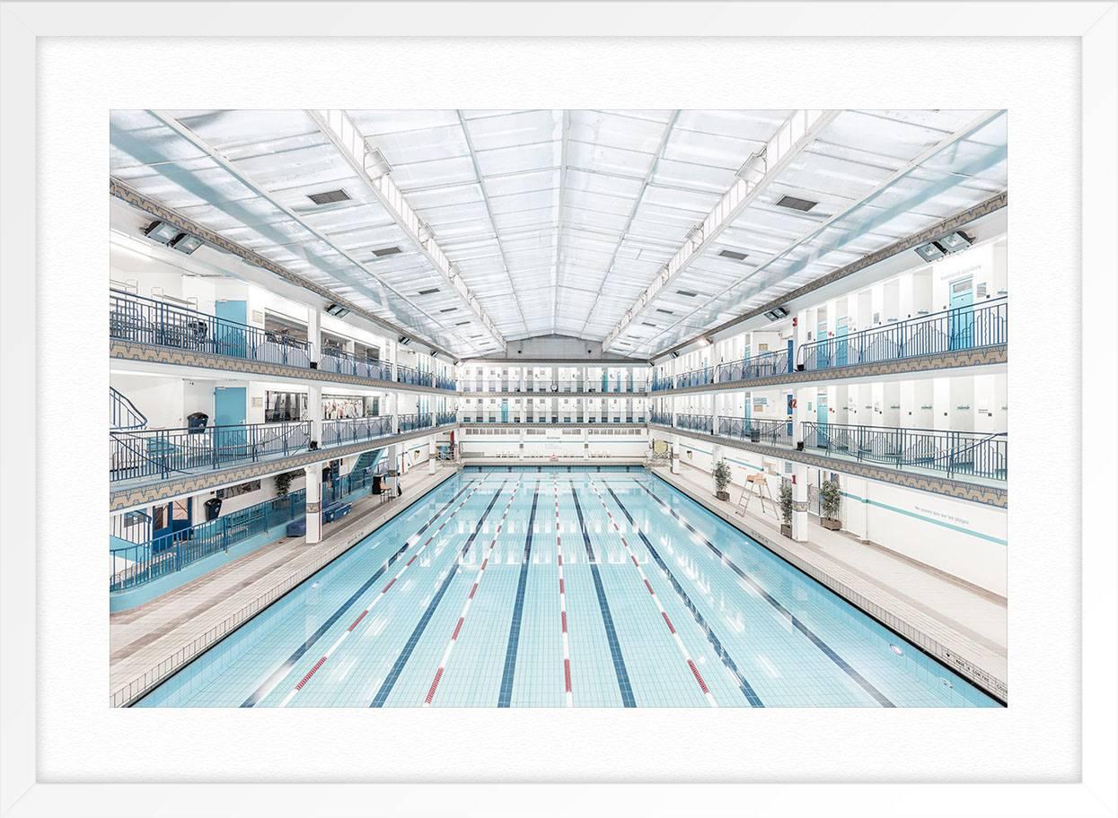 Piscine Pontoise - Gray Interior Print by Ludwig Favre