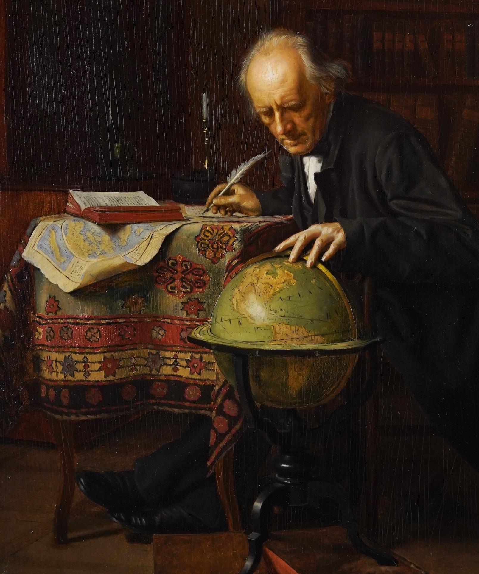 Der Kartograph in seiner Studie – Painting von Ludwig Gloss