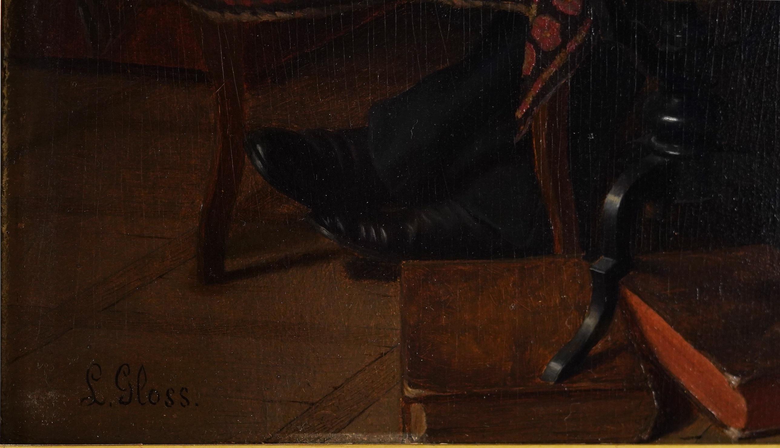 Der Kartograph in seiner Studie (Braun), Figurative Painting, von Ludwig Gloss