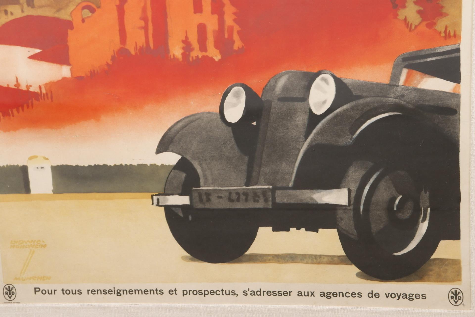 20ième siècle Affiche encadrée allemande Ludwig Hohlwein en vente