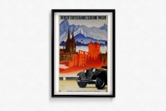Poster di viaggio originale di Ludwig Hohlwein Berijdt Duitschlands Schoone Wegen