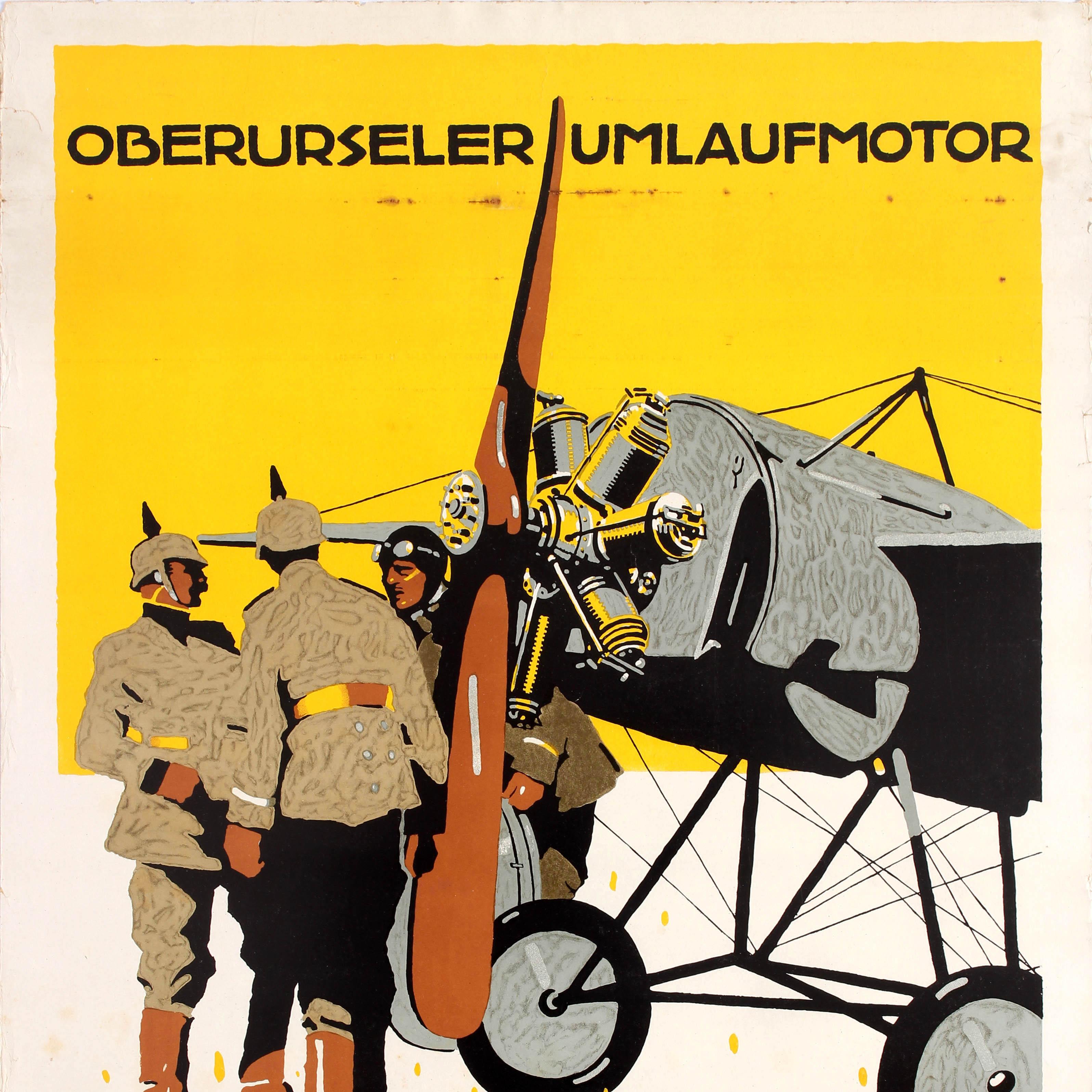 Poster pubblicitario originale d'epoca Motori ad elica Oberursel Ludwig Hohlwein in vendita 2
