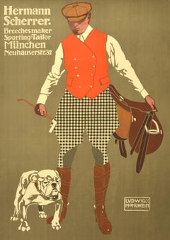 Original Antique Fashion Clothing Advertising Poster Hermann Scherrer Hohlwein