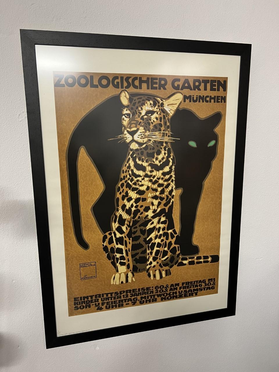 Contemporary Ludwig Hohlwein Zoologischer Garten Munchen Vintage Poster Re-Edition For Sale