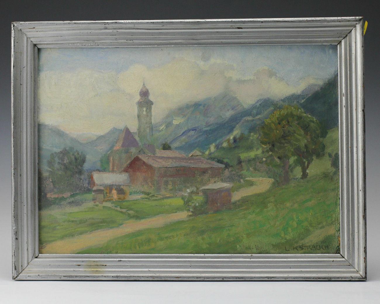 Ludwig Karl strauch oil painting church and landscape.

Strauch, Ludwig Karl (Austrian, 1875-1959) oil on board the painting of a church with mountain landscape signed L. K. Strauch (lower right).

Additional Information:
Production Technique:
