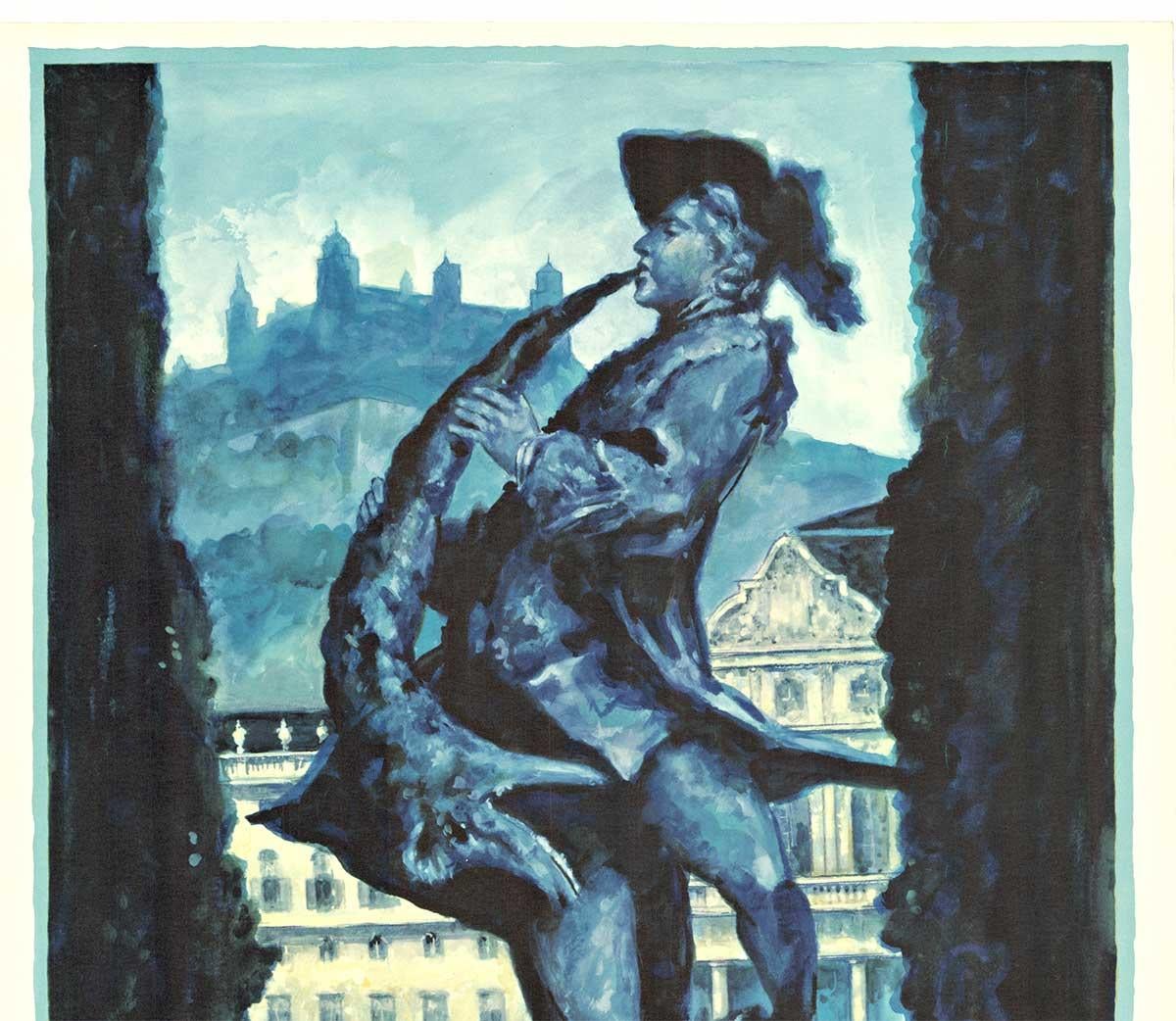 Poster litografico d'epoca originale del Festival di Mozart di Wuerzburg, Germania - Print di Ludwig Lutz Ehrenberger