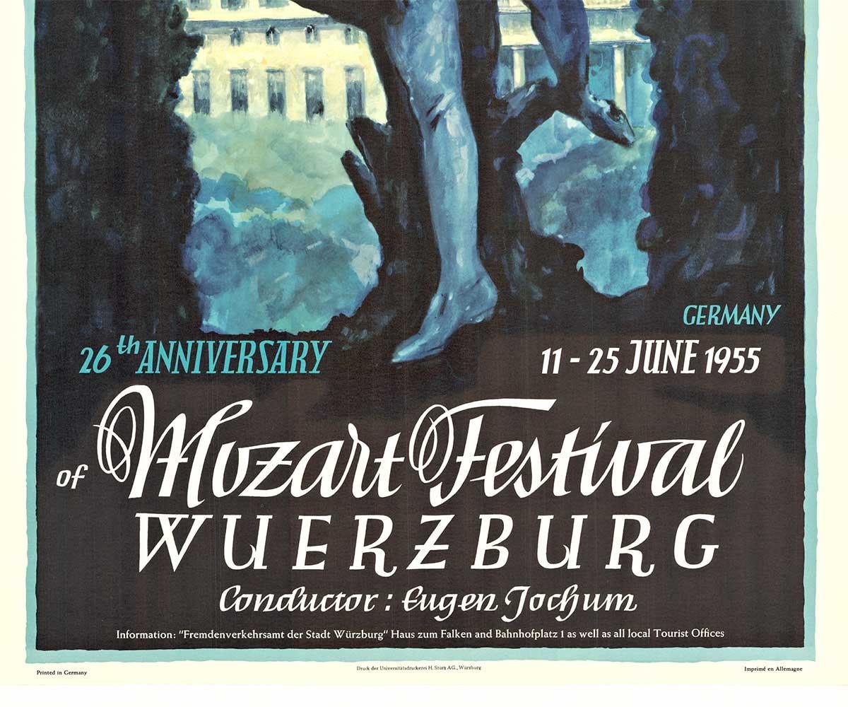 Poster litografico d'epoca originale del Festival di Mozart di Wuerzburg, Germania - Print Barocco di Ludwig Lutz Ehrenberger