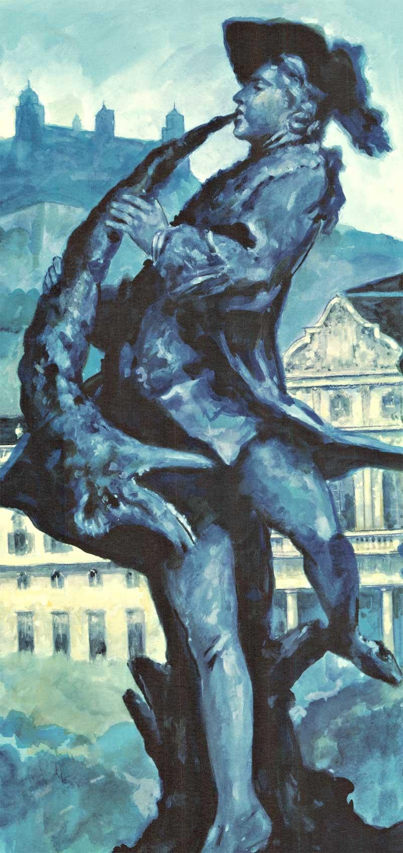 Poster litografico d'epoca originale del Festival di Mozart di Wuerzburg, Germania - Landscape Print Nero di Ludwig Lutz Ehrenberger