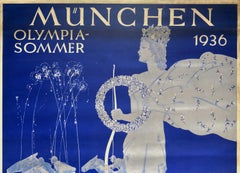 Original Vintage Poster Munich Olympic Summer Festival Horse Racing Chess Sport