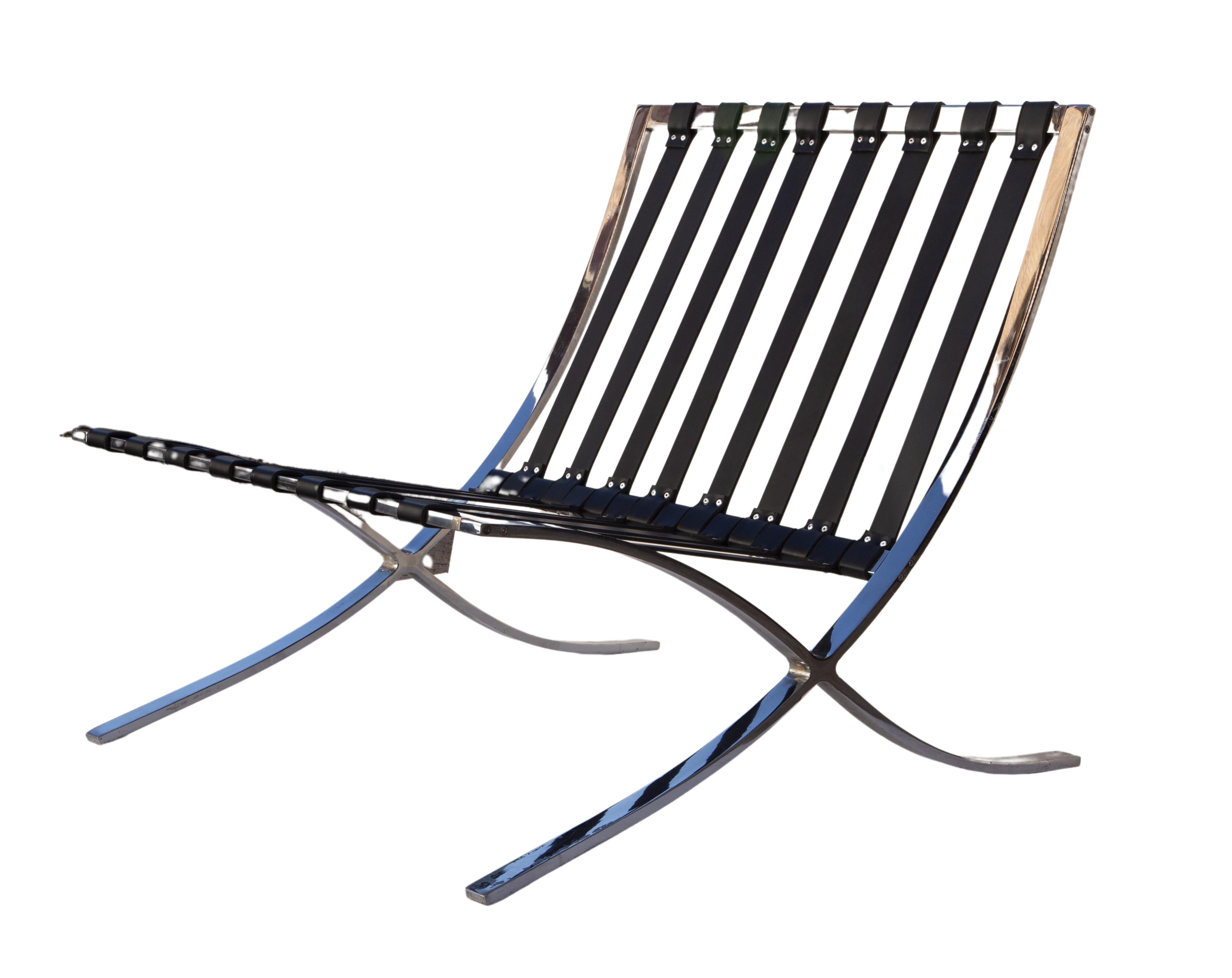 Paire de chaises Barcelona, conçue par Ludwig Mies van der Rohe en vente 7