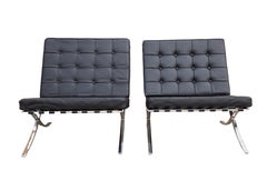 Retro Pair of Barcelona Chairs, designed by Ludwig Mies van der Rohe