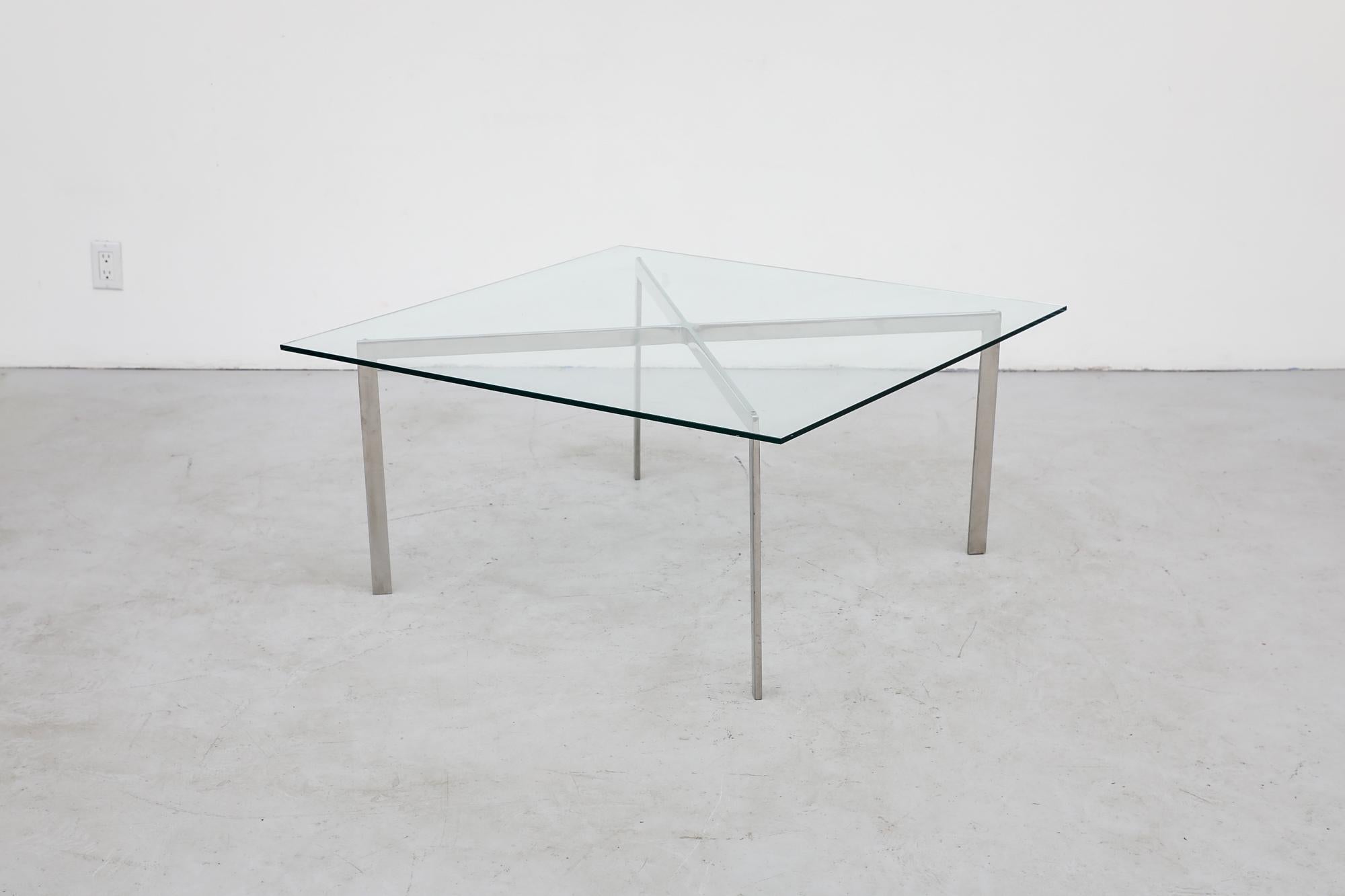 Mid-Century Modern Ludwig Mies van der Rohe Attributed Chrome and Glass 