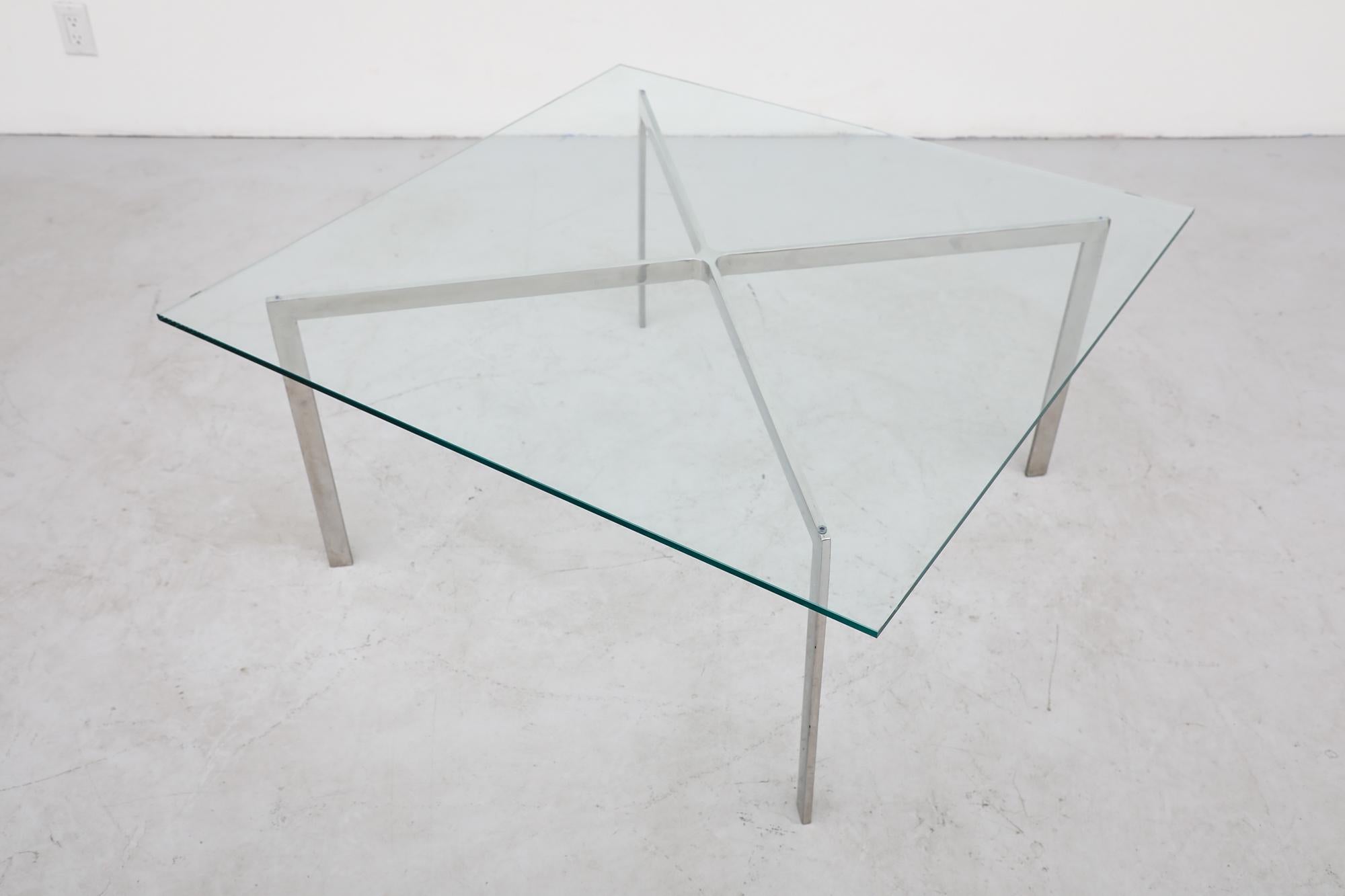 Mid-20th Century Ludwig Mies van der Rohe Attributed Chrome and Glass 
