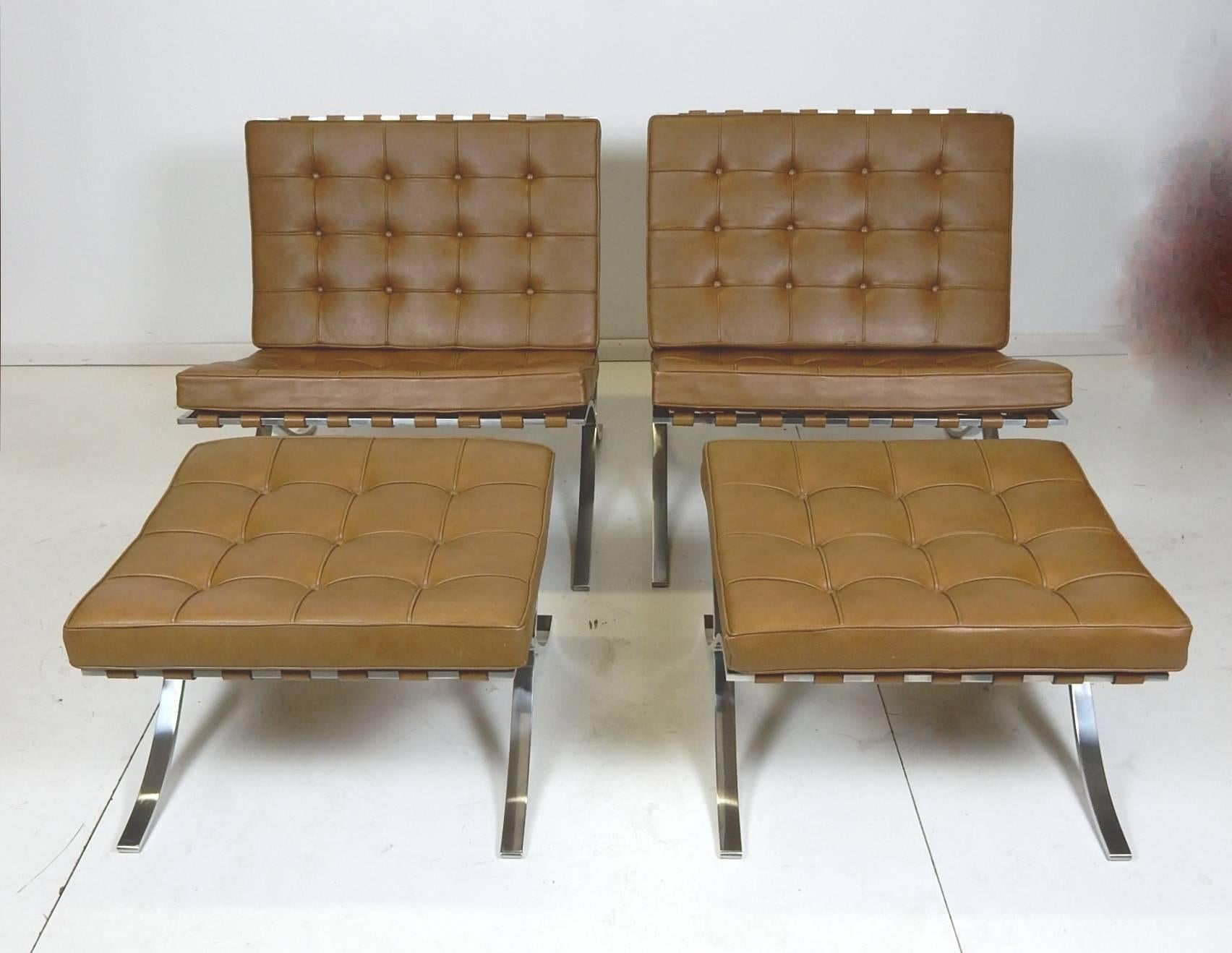 Ludwig Mies van der Rohe Barcelona Chairs and Ottomans by Knoll, 1969 1