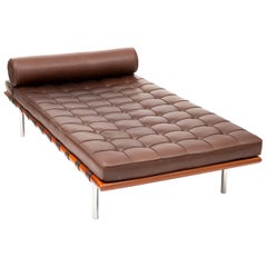 Ludwig Mies van der Rohe Barcelona Daybed in Brown Leather