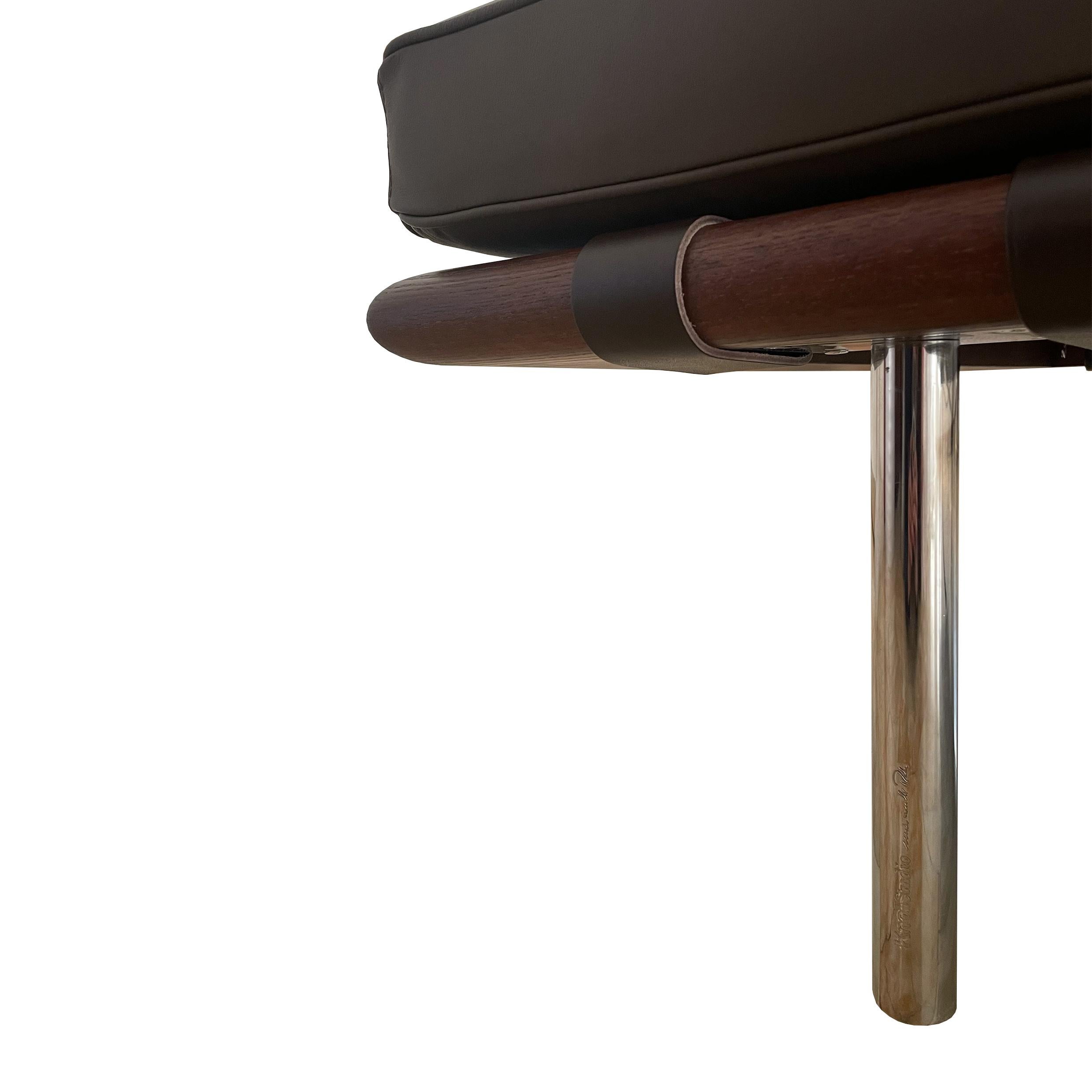 Ludwig Mies van der Rohe Bauhaus Brown Leather Barcelona Daybed per Knoll, anni '70 in vendita 6