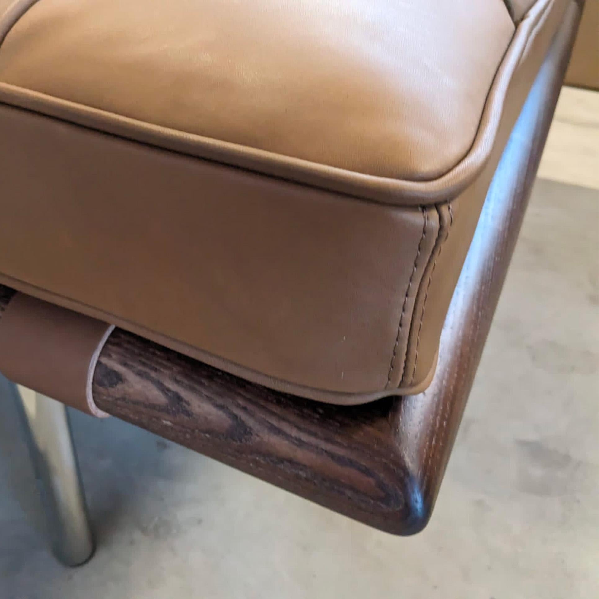Ludwig Mies Van Der Rohe Bauhaus Coffee Leather Barcelona Daybed for Knoll, 1970 For Sale 3