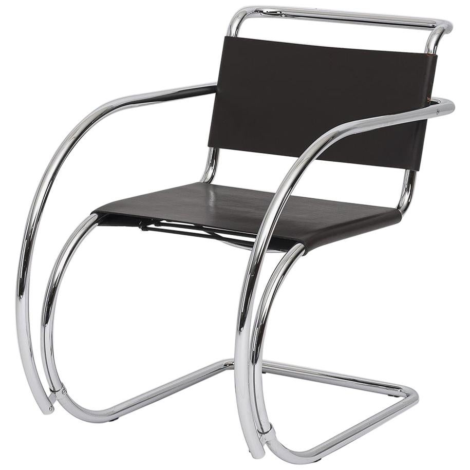 Ludwig Mies van der Rohe Brown Leather MR Chair
