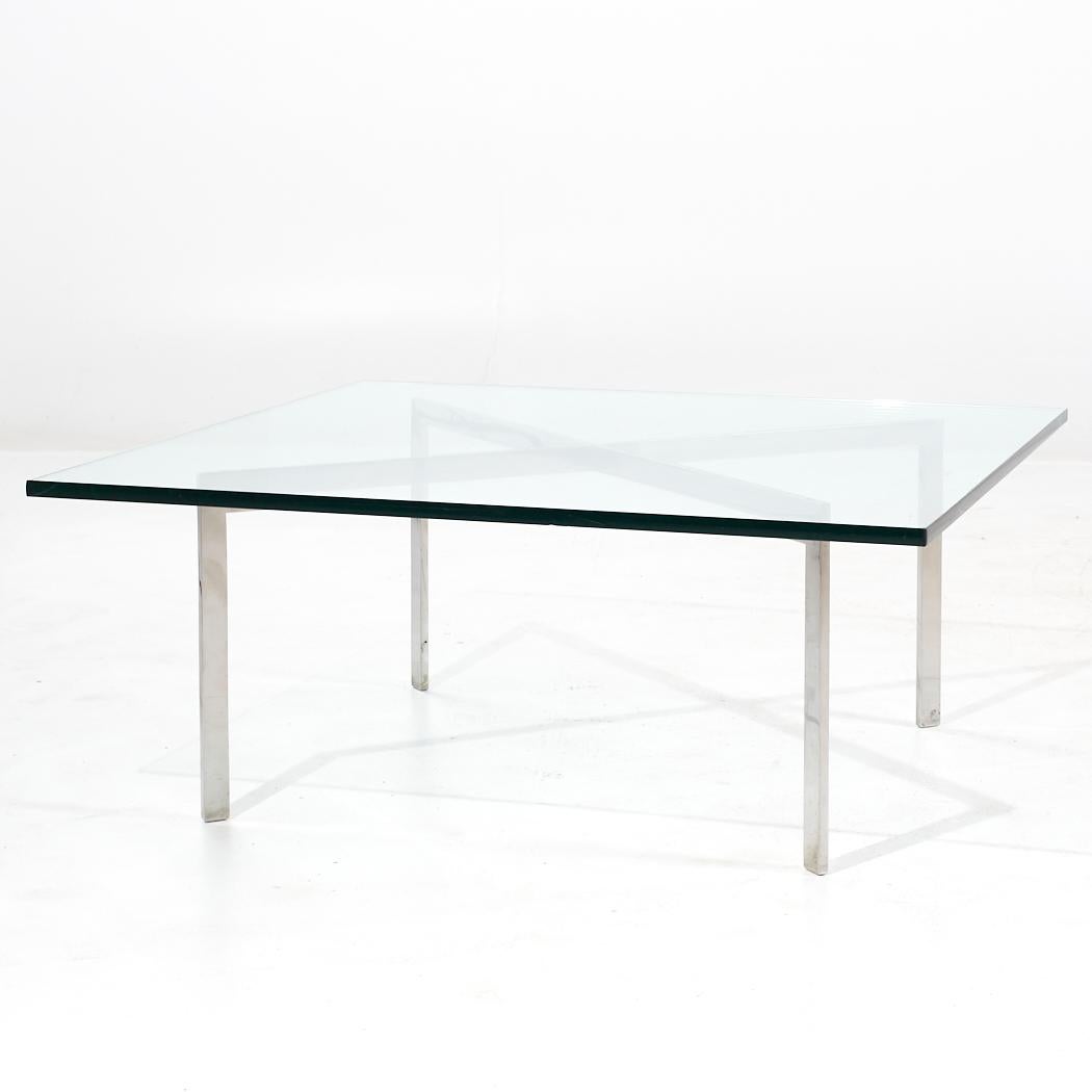 Mid-Century Modern Ludwig Mies van der Rohe for Knoll Barcelona Mid Century Chrome and Glass Coffee For Sale
