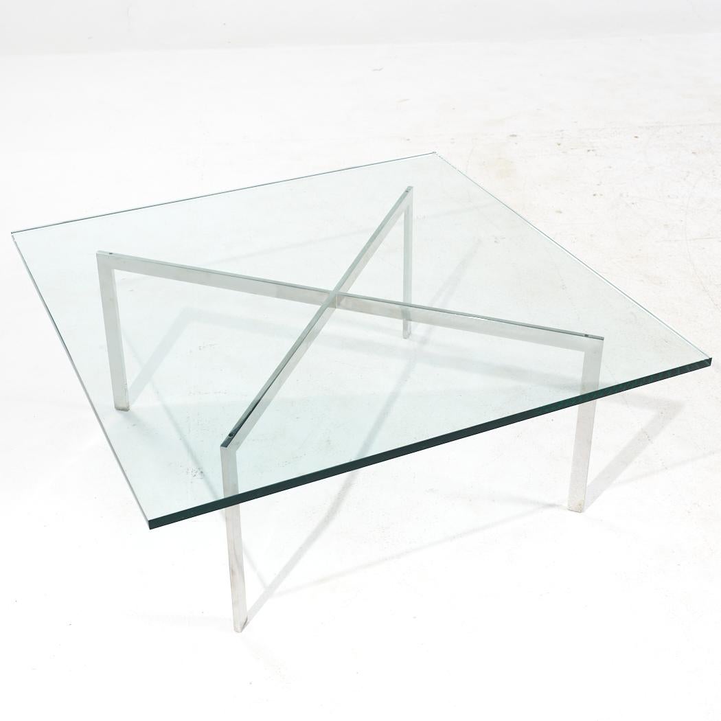 Ludwig Mies van der Rohe for Knoll Barcelona Mid Century Chrome and Glass Coffee For Sale 1
