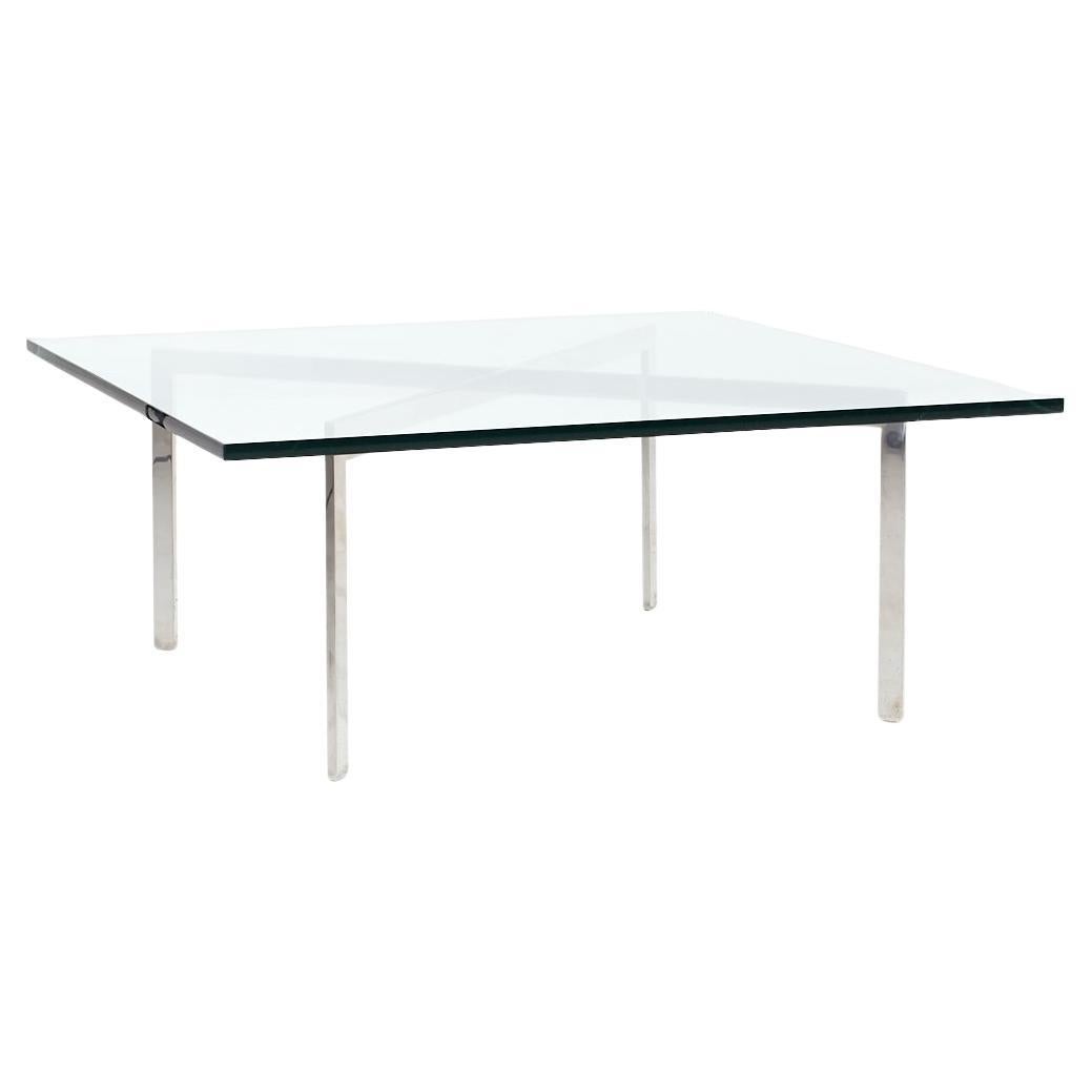 Ludwig Mies van der Rohe für Knoll Barcelona, Couchtisch aus Chrom und Glas aus der Mitte des Jahrhunderts