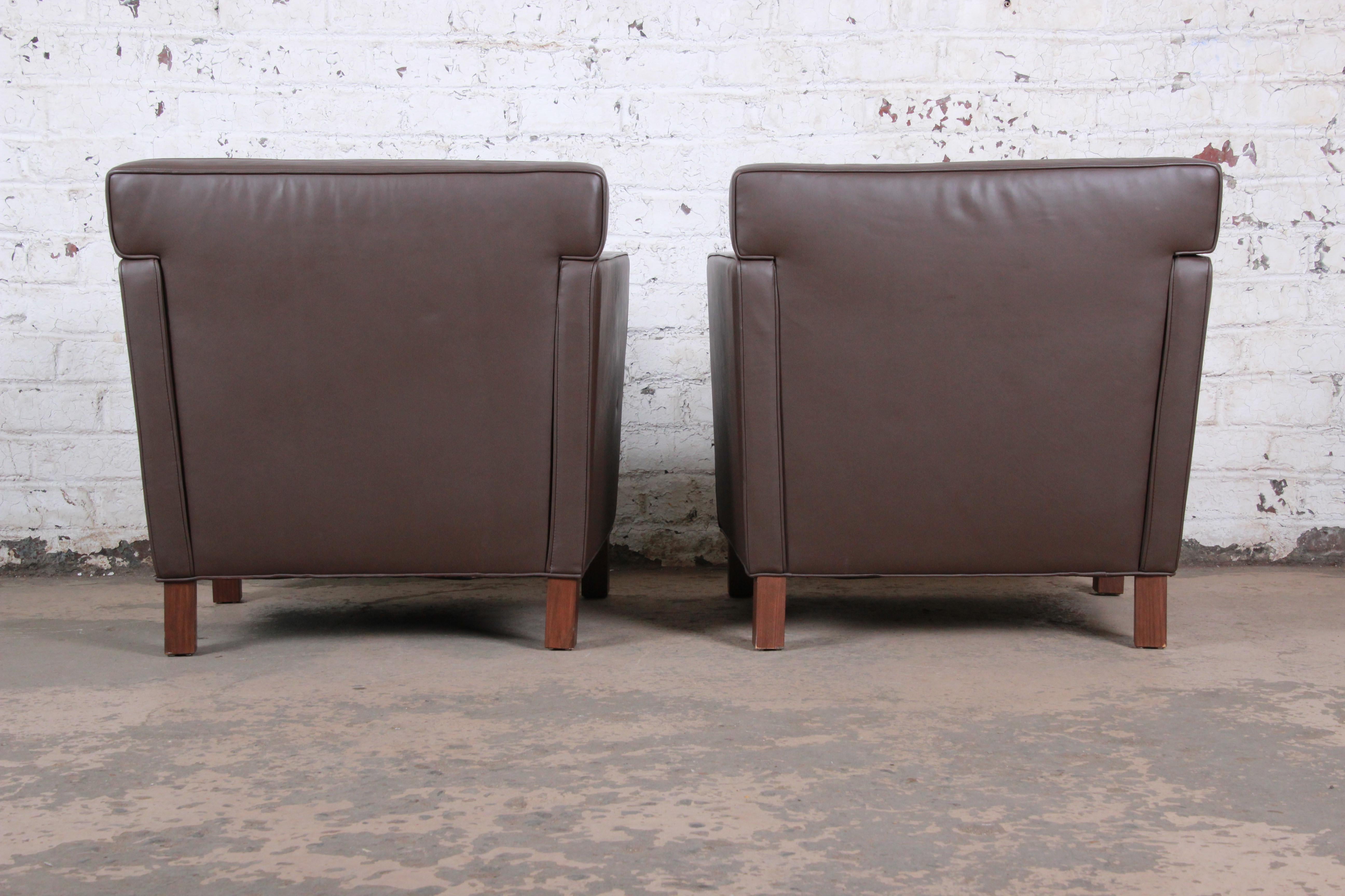 Contemporary Ludwig Mies Van Der Rohe for Knoll Studio Krefeld Leather Club Chairs, Pair