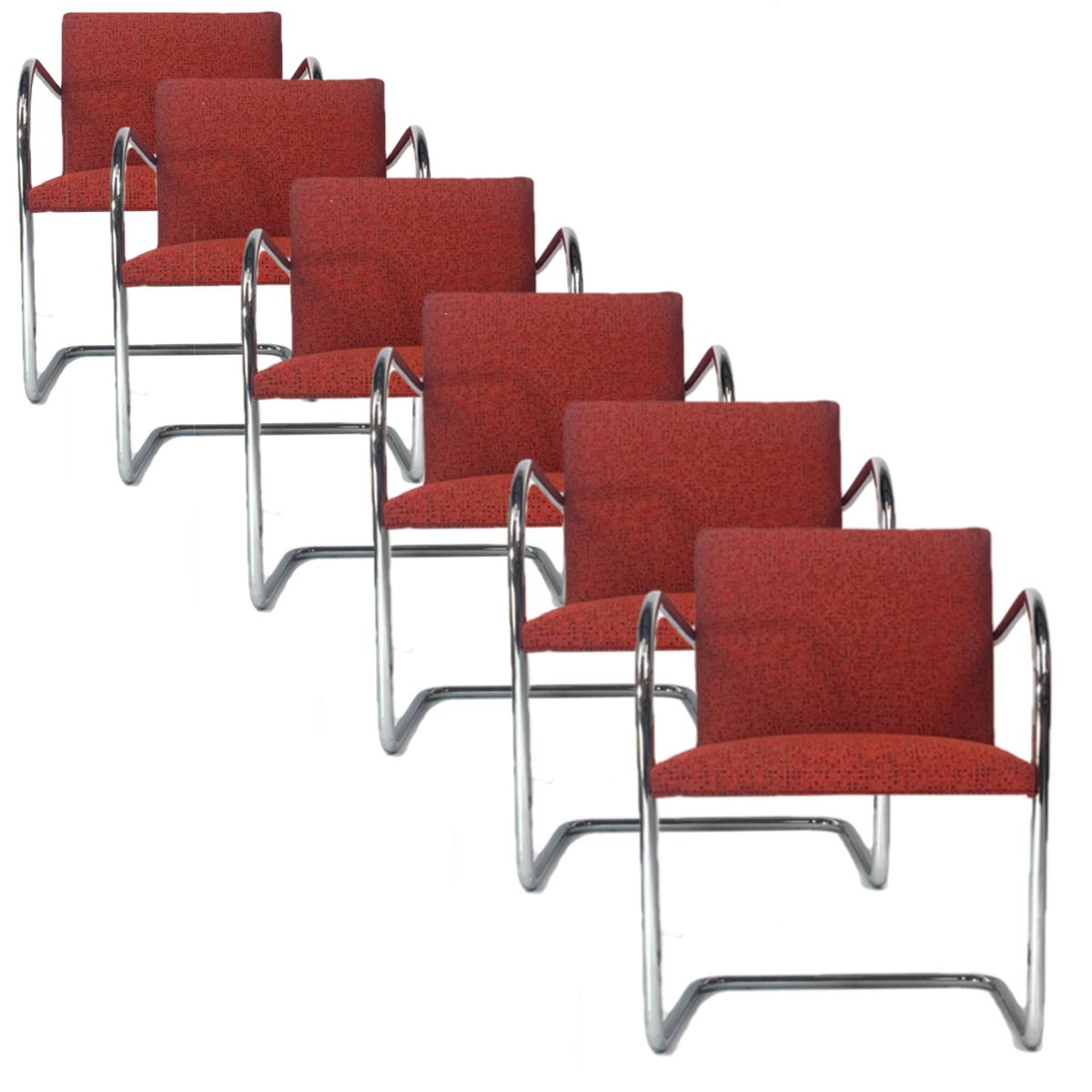 Ludwig Mies van der Rohe for Knoll Tubular Brno Chairs 12 Available In Good Condition In Hudson, NY