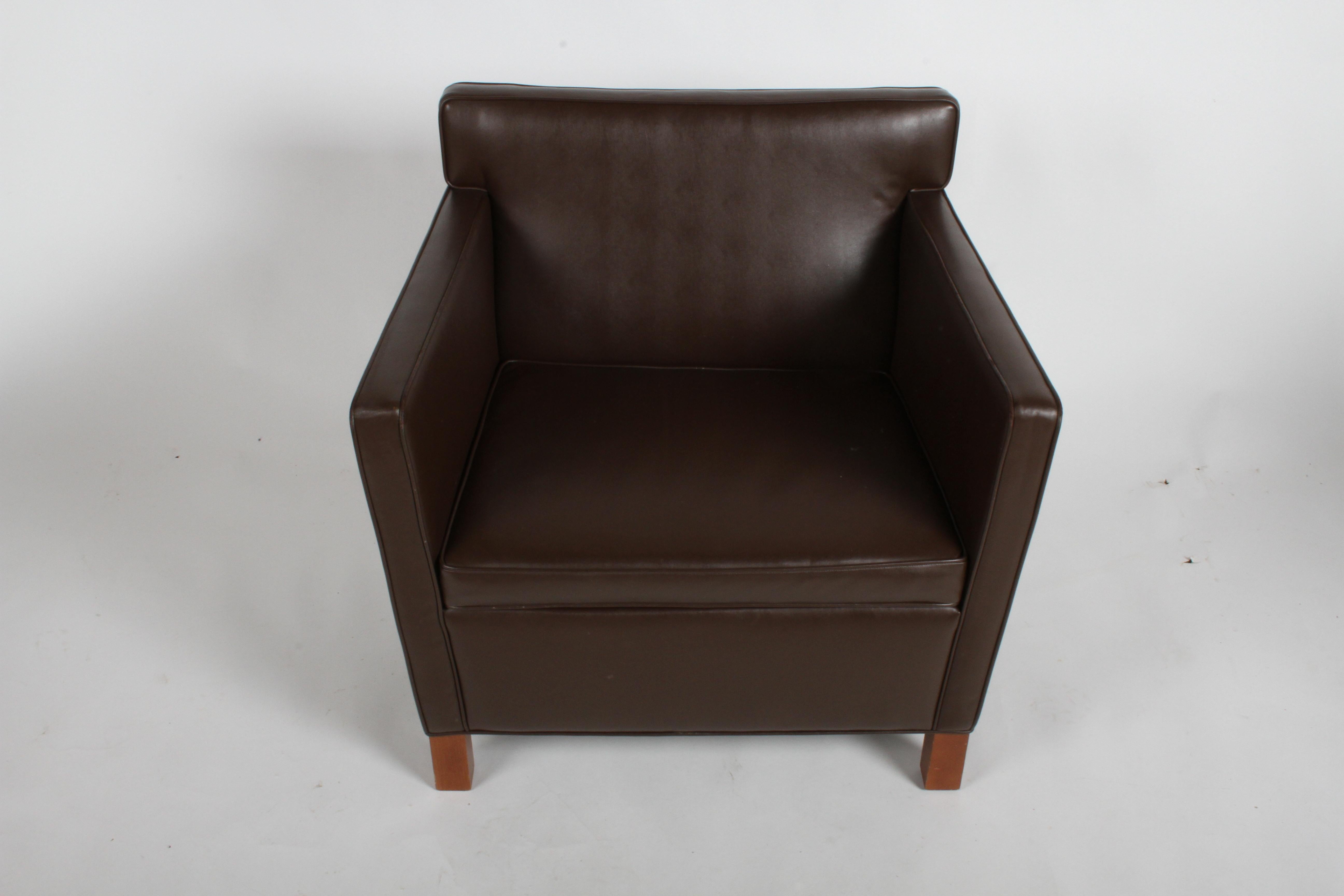 Ludwig Mies van der Rohe Krefeld Brown Leather Lounge Chair for Knoll 4