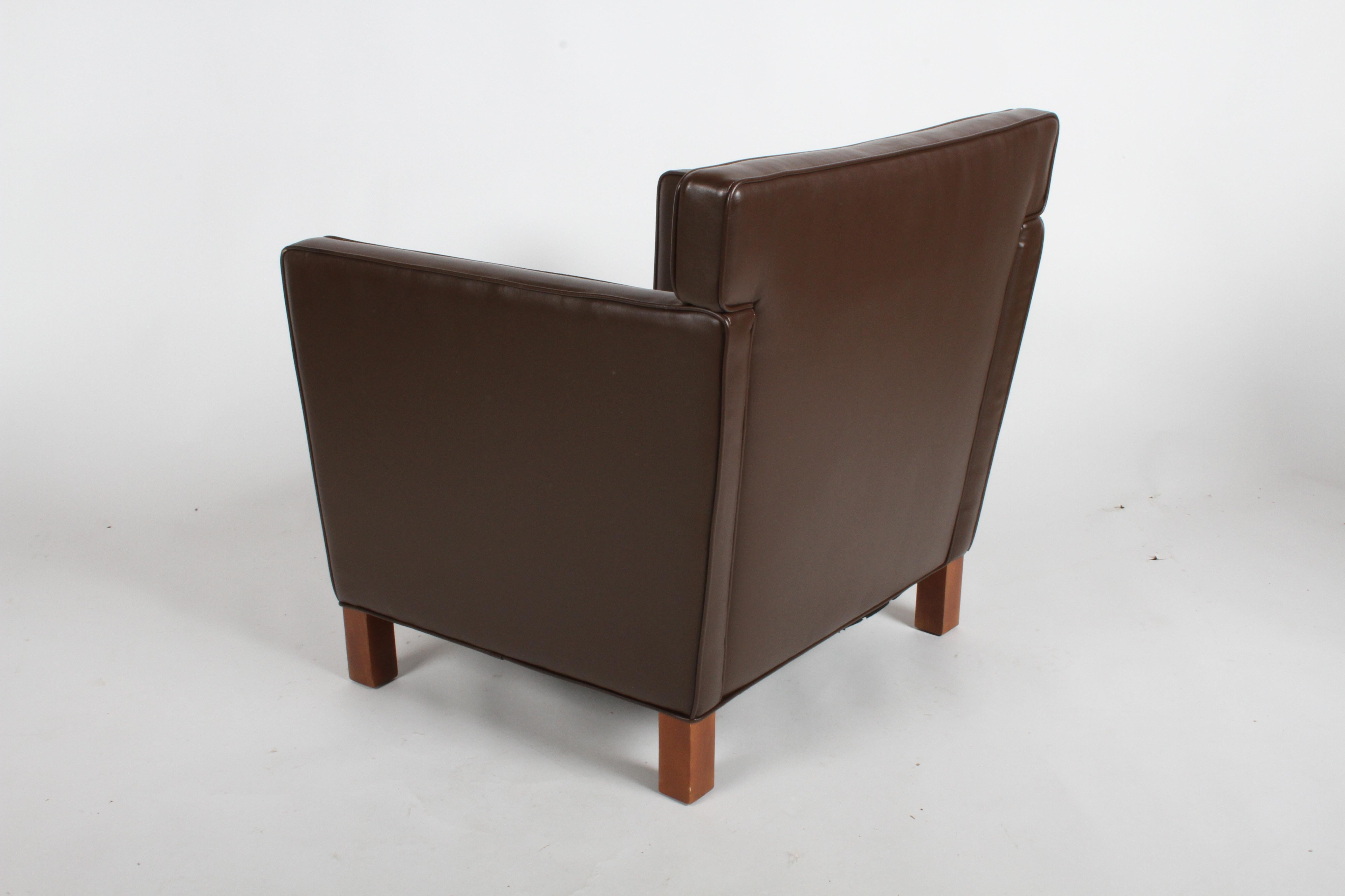 Ludwig Mies van der Rohe Krefeld Brown Leather Lounge Chair for Knoll 8