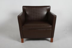 Ludwig Mies van der Rohe Krefeld Brown Leather Lounge Chair for Knoll