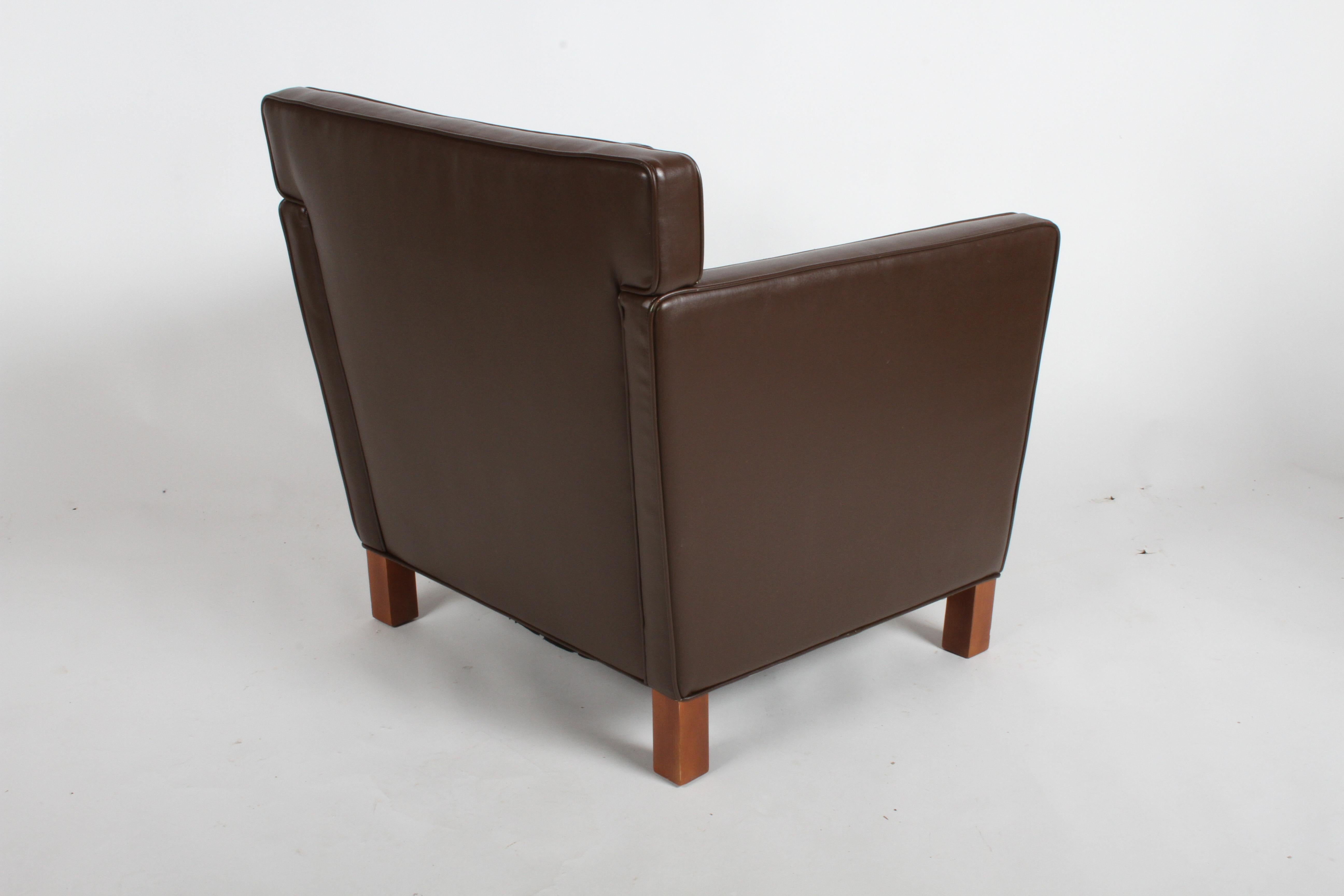 Ludwig Mies van der Rohe Krefeld Brown Leather Lounge Chair für Knoll (Nordamerikanisch)