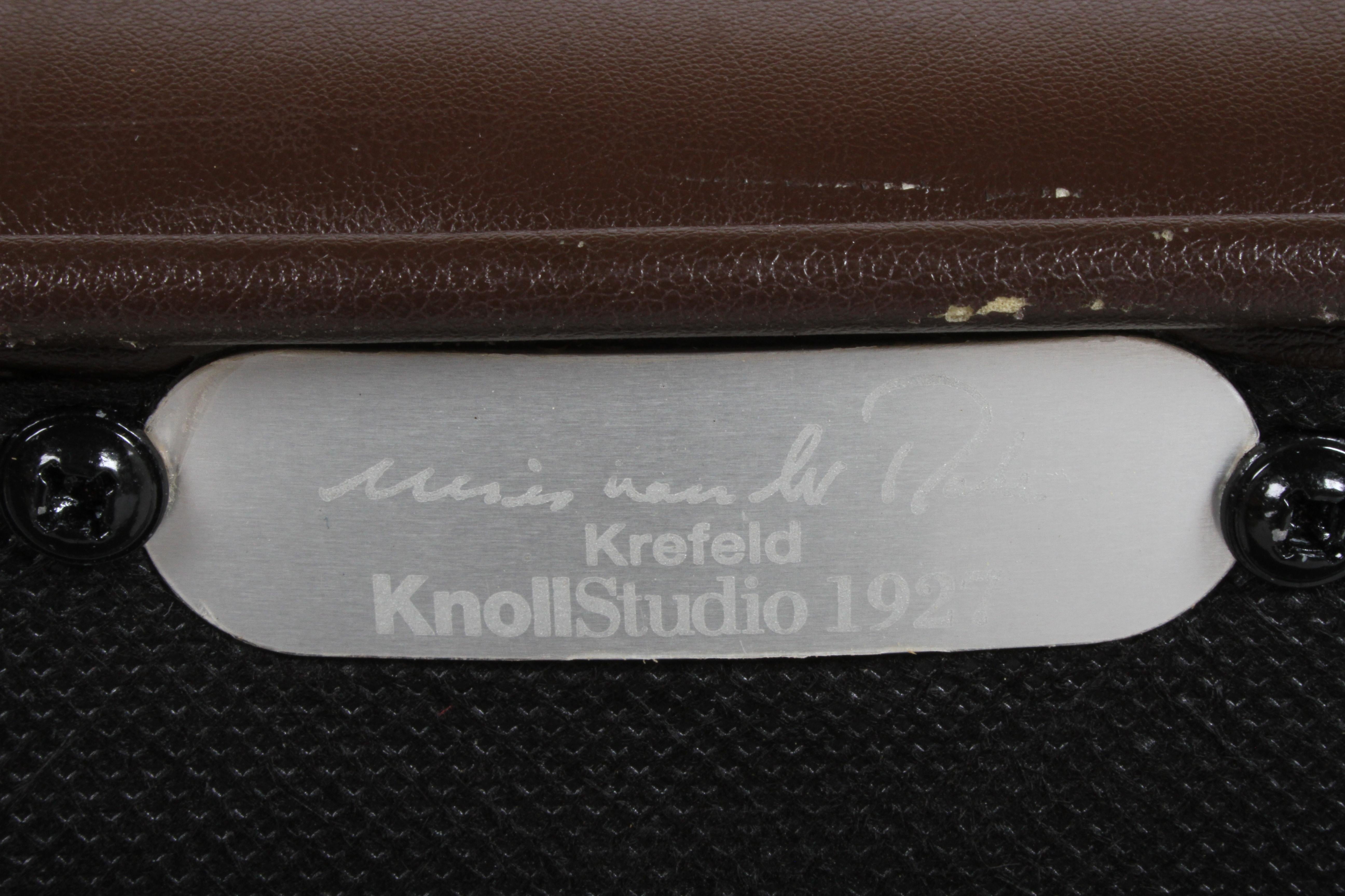 Ludwig Mies van der Rohe Krefeld Brown Leather Lounge Chair für Knoll (Polster)