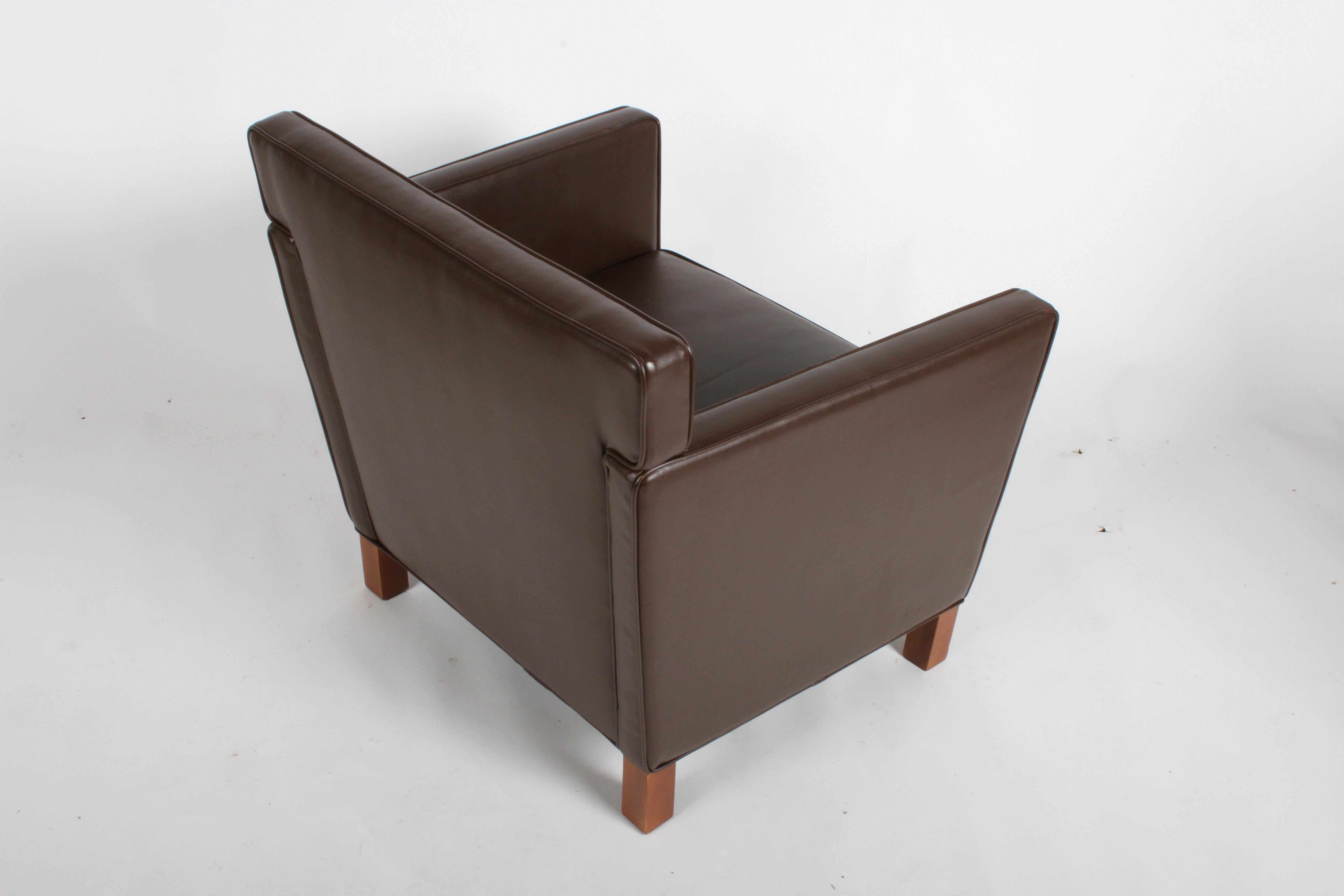 Ludwig Mies van der Rohe Krefeld Brown Leather Lounge Chair für Knoll 1