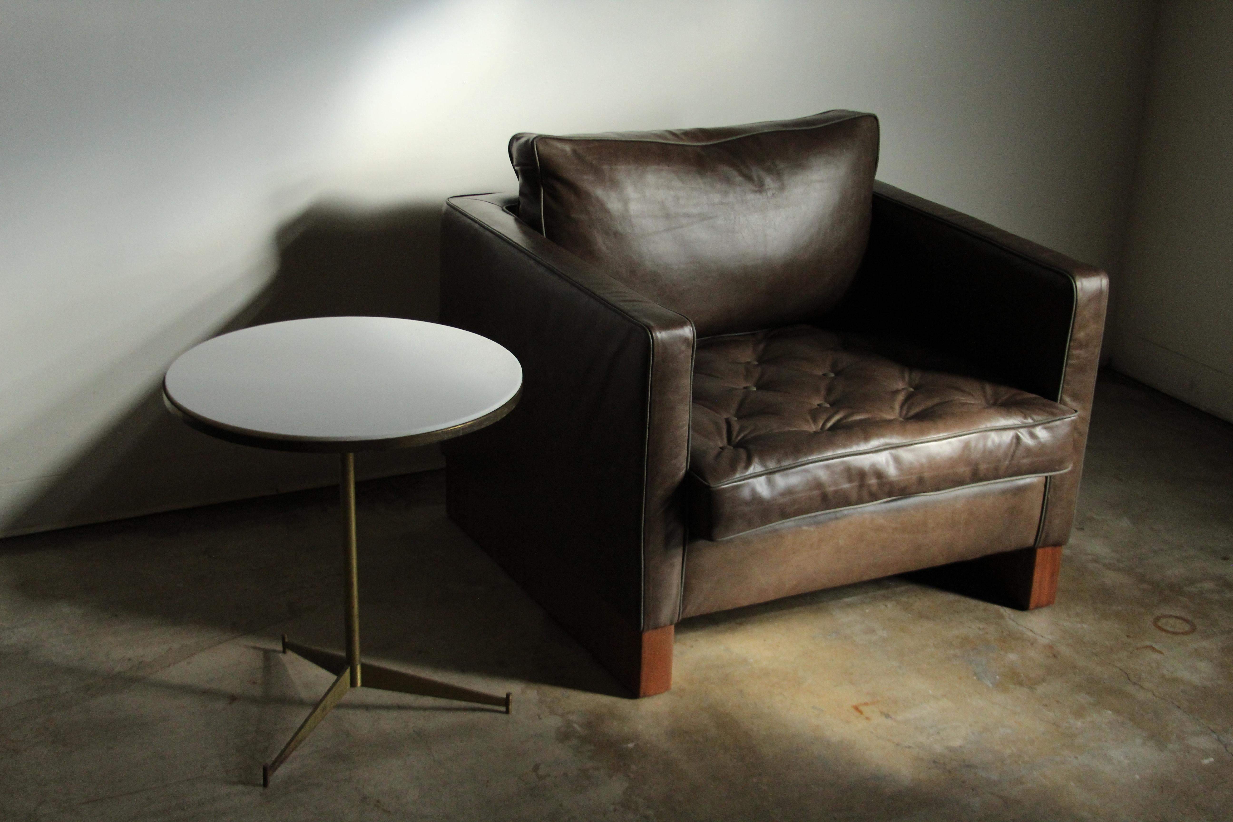 Ludwig Mies van der Rohe Leather and Mahogany Club Chair, 1940s 9