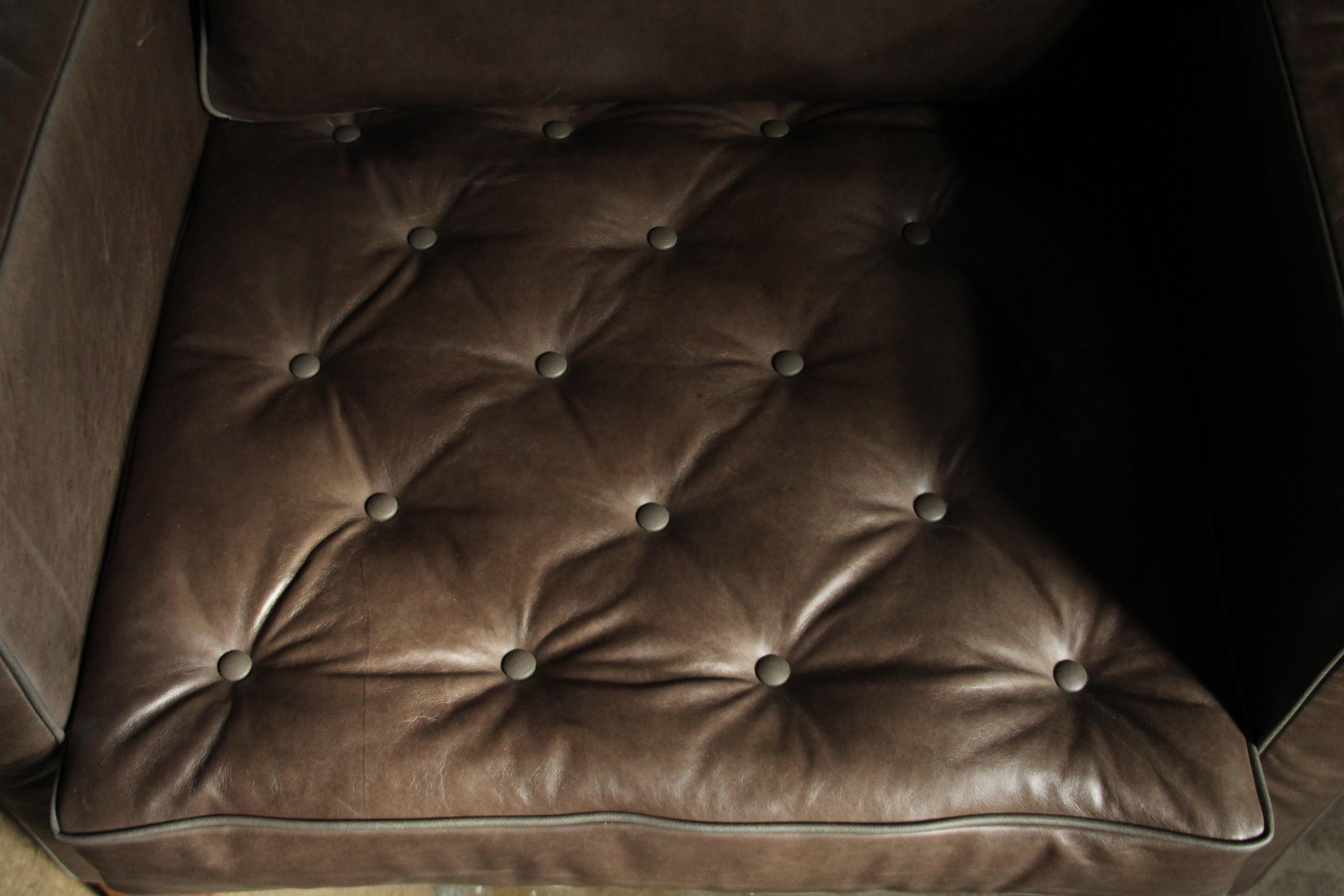 Ludwig Mies van der Rohe Leather and Mahogany Club Chair, 1940s 2