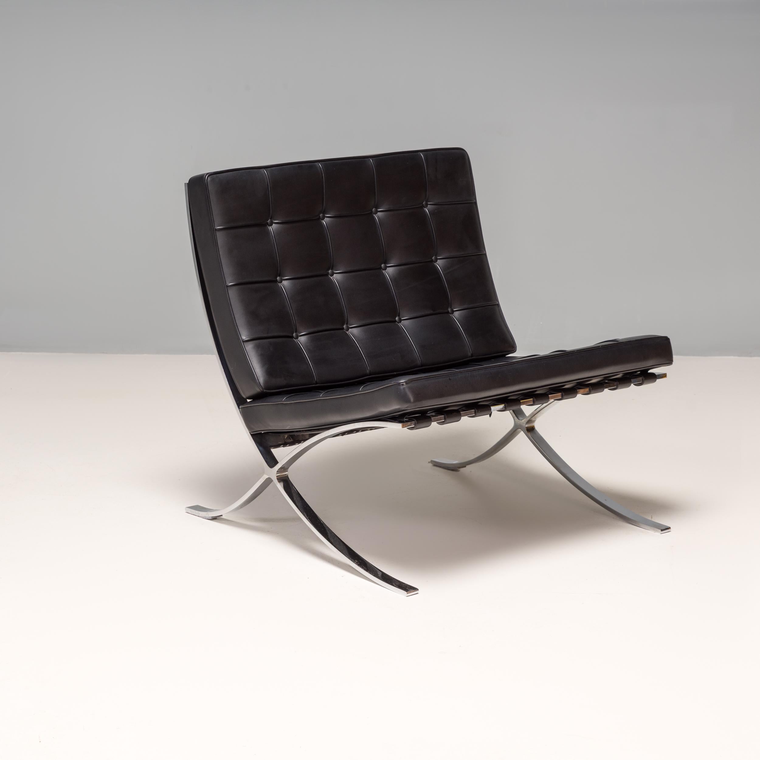 Originally designed by Ludwig Mies Van der Rohe and Lilly Reich in 1925 and introduced at the Internal Exposition hosted in Barcelona in 1929, the Barcelona chair has since become one of the most iconic designs of the 20th century.

Produced by