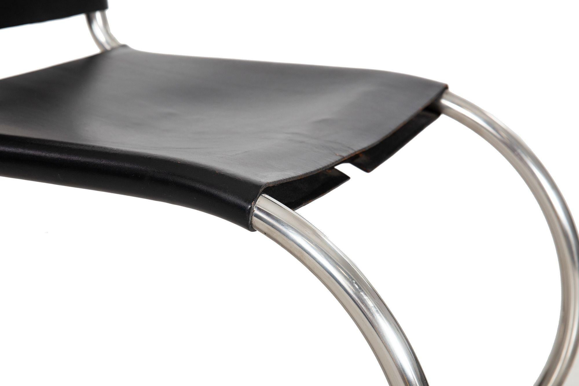 Ludwig Mies Van Der Rohe MR10 Black Leather Chair 7