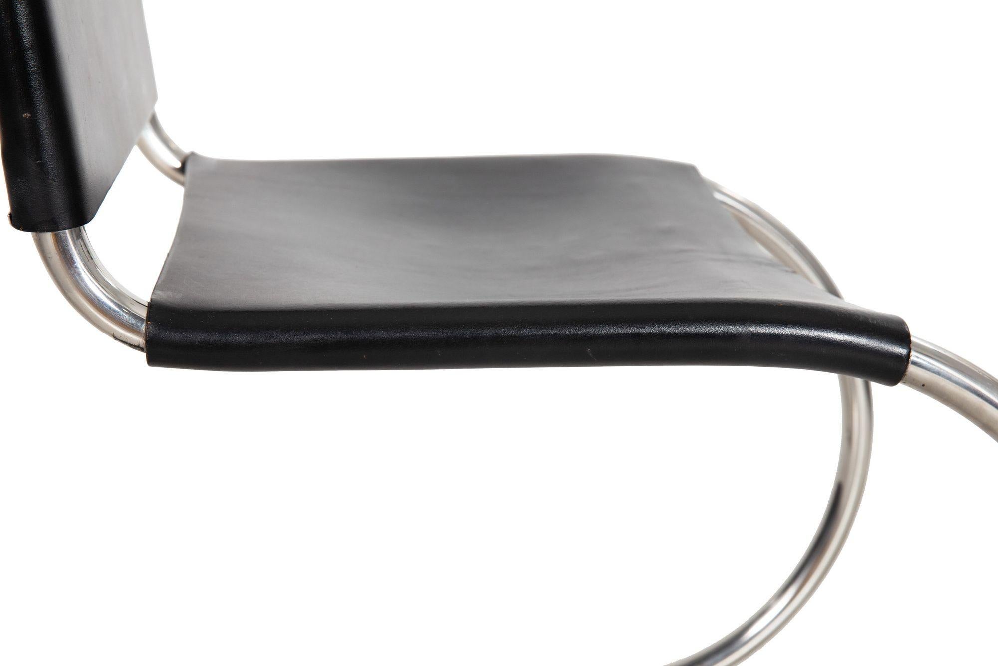 Ludwig Mies Van Der Rohe MR10 Black Leather Chair 9